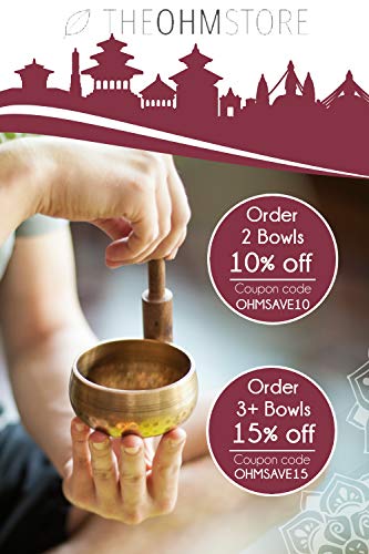 Tibetan Singing Bowl Set by Ohm Store — Meditation Sound Bowl Handcrafted in Nepal for Yoga, Chakra Healing, Mindfulness… - Image 4