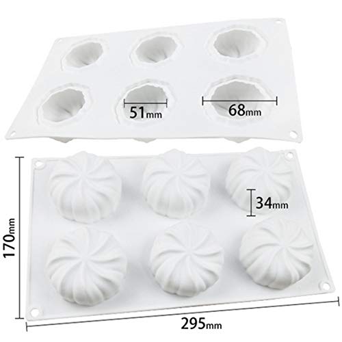 OCPO Kitchen 3D Pumpkin Mold Silicone Handmade Baking Molds -Mousse Cake Chocolate Pastry Jelly Ice Cream Candy Fondant Molds-DIY Baking Cake Decorating Tools -Food Grade Cupcake Mould (6 Even Lantern