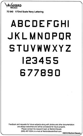 WBD72040 1:72 Warbird Decals - Navy Lettering [WATERSLIDE DECAL SHEET]