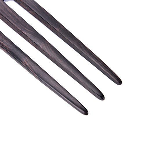 1 Pcs Handmade Carved Wood 3-Prong Hair Fork Vintage Style Hair Stick Wooden Hairpin by Team-Management