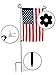 Garden Flag Stand with American Flag by GreenWeR: Wrought Iron Flag Stand, Anti-Wind Clip, Stopper, Weatherproof 2 Sided 12x18 Inch Patriotic US Flag Banner