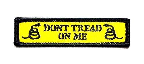 Don't Tread On Me Gadsden Black & Yellow Tab Embroidered Patch Iron Sew BSPM0844