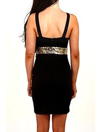 babyprice lentejuelas Halter sin mangas Mini Bodycon vestido sin espalda cóctel club vestido de fiesta