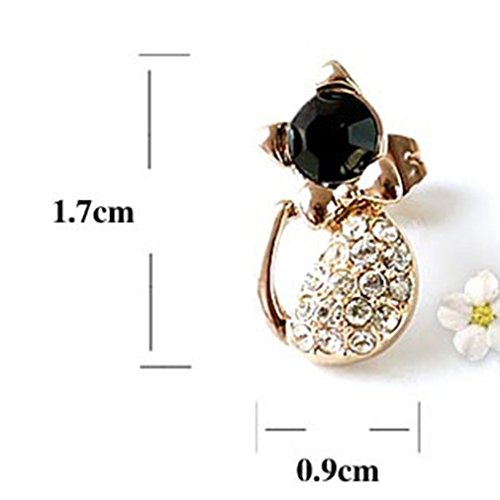 Dolland Charming Cat Jewelry Cute Pet Cat CZ Stud Earrings For Women Girls