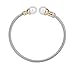 3MM Cable Wire Bracelet Stainless Steel Created-pearl CZ Twisted Cuff Bangle for Women