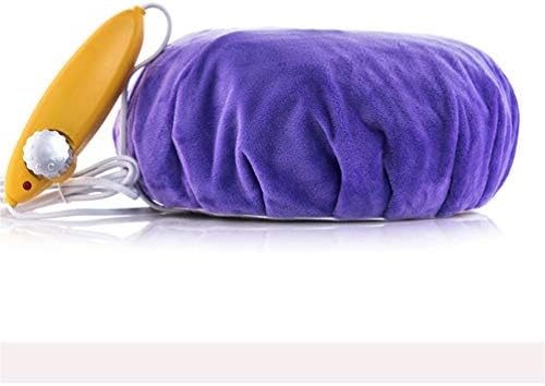 GHLMX Velvet Hair Care Heating Electric Cap Cordless Baked Oil Diy Thermal Wrap Steamer Treatment Nourishing Barbers Hair Styling Salon Professional Warm Air Hat,Purple [Energy Class A]