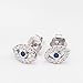 Lavishe Rhodium Plated 925 Sterling Silver Cubic Zirconia Mini Evil Eye Earrings for Women