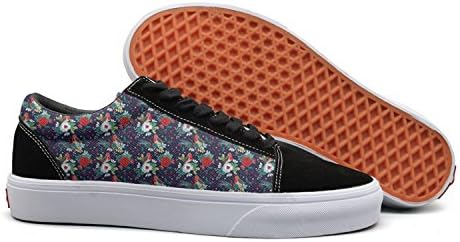 Feenfling Christmas Robins Roses Mistletoe Mens Denim Canvas Lace Up Dhoes Low Top Best Skate Shoes For Women's