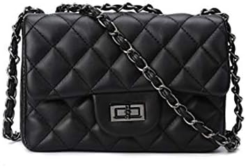 JOLLQUE Women's Quilted Crossbody Bag,Small Purse with Chain