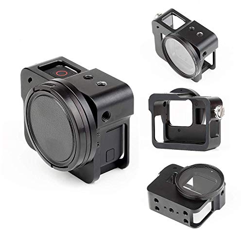 SHOOT Aluminum Solid Vlogging Cooling Case for GoPro HERO5/HERO(2018) Built-in 52mm UV Protection Lens Filter,Lens Cap,Mic Cold Shoe Adapter(No Back Cover) - Thumbnail 2