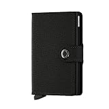 Secrid Women Mini Wallet Genuine Leather in crisple pattern RFID Safe Card Case for max 12 cards 16mm slim Black