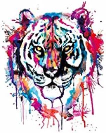 Cool Tiger Iron On Heat Transfer Patch - Boho Clothing Patches - Iron on Patches for Jeans- Iron on Fabric Jeans Patches- Iron on Appliques