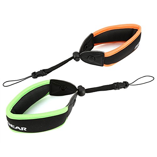 Waterproof Camera Float, BIRUGEAR 2 Pack Foam Floating Wrist Strap for Underwater / Waterproof Cameras - Green and Orange