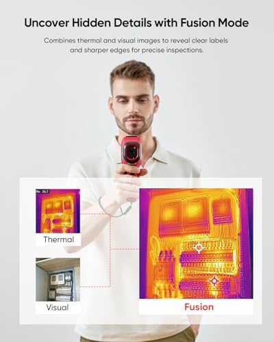 HIKMICRO E02 Thermal Camera with Visual Camera,Smart Scenes Detection,240*240 SuperIR,96x96 IR Resolution,Handheld Thermal Imaging Camera with Laser Pointer, 20Hz Infrared Thermal Imager,-20℃ to 400℃