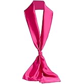 Long Satin Scarf Solid Color Neckties Neck Scarf Belt for Women