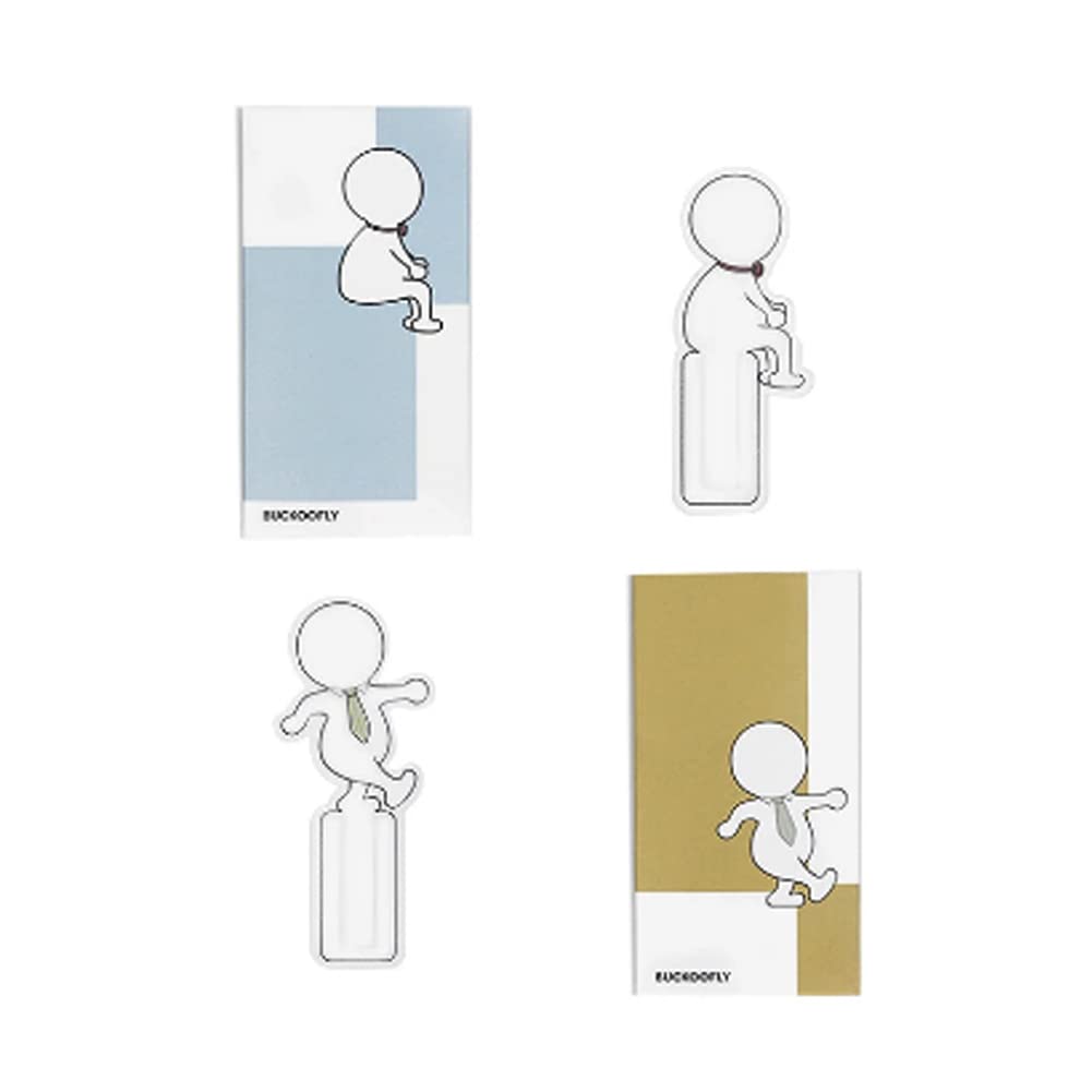 ARFUKA Bookmark Plastic Bookmarks Cute Cartoon Figure Man Book Marker Clip for Teachers, Students, Book Lovers, Printing Pack of 10