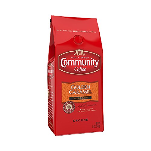 COMMUNITY COFFEE GOLDEN CARAMEL FLAVORED 12 OUNCES, MEDIUM ROAST GROUND COFFEE, 12 OUNCE BAG (PACK OF 1)