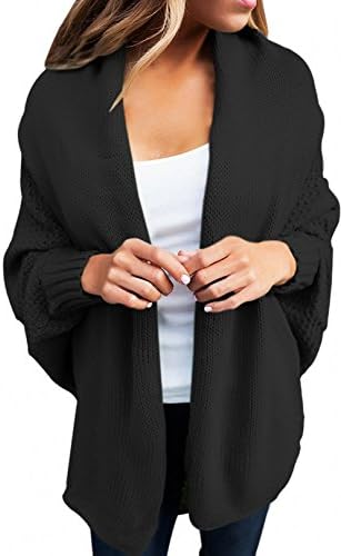 LOBiI78lu Women's Batwing Knitted Long Cardigan Sweater Coat Warm Jumper