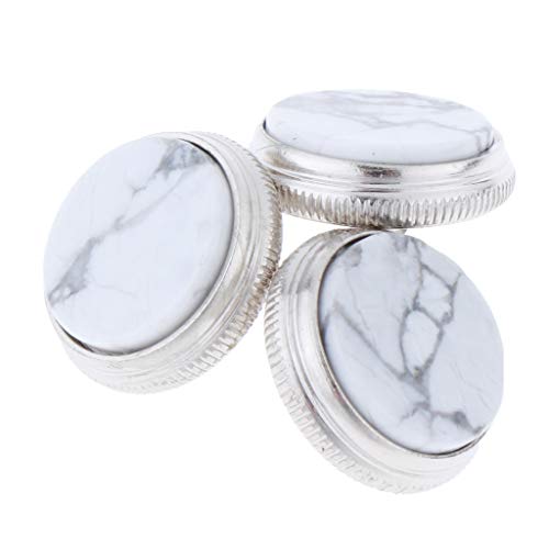 3 Pieces Alloy Shell Inlays Trumpet Finger Buttons Brass Instrument Accessories, 2 Colors for Choose - White Gray