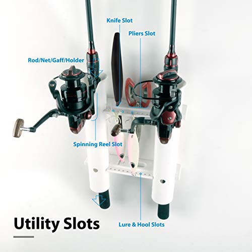 CAIKEI Fishing Rod Rack Rod Holders Tube Rod Racks with Reel and Tools Slot for Rod Fishing, Deep Sea Fishing and Trolling