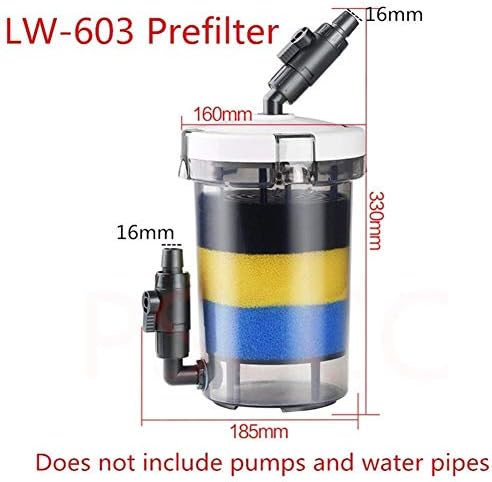 Dumai 110-240V Tank External filter hw602b / HW-602B Mini Aquarium External Canister Filter HW-603B/HW603B/HW603 Filter (Color : Pink, Size : Pre filter)