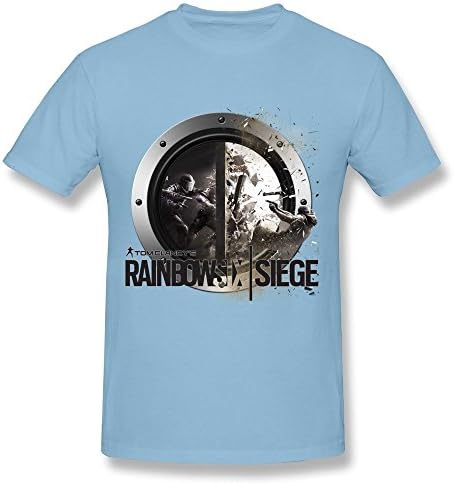 QMY Men's Funny Rainbow Six Siege T-shirts Size S SkyBlue