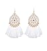 Tassel Earrings for Women HSWE Fringe Earrings Thread Dangle Earrings(White)