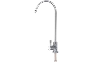 1/4'' Stainless Steel Faucet Single Handle Chrome Plated Rotatable 360 ° Tap with Reverse Osmosis Neck Drinking Water Filter 