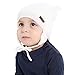 XIAOHAWANG Warm Baby Hat Cute Bear Toddler Earflap Beanie for Fall Winter (0-7Months, White)