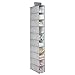 mDesign Soft Fabric Over Closet Rod Hanging Storage Organizer with 10 Shelves for Child/Kids Room or Nursery, Holds Wipes, Diapers, Blankets, Shoes - Textured Print, 2 Pack - Gray