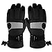 HIGHLOONG Kids Waterproof Ski Snowboard Gloves Thinsulate Lined Winter Cold Weather Gloves for Boys and Girls (Black, 8/9)