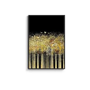 Framed Home Artwork Golden Forest for Living Room Bedroom
