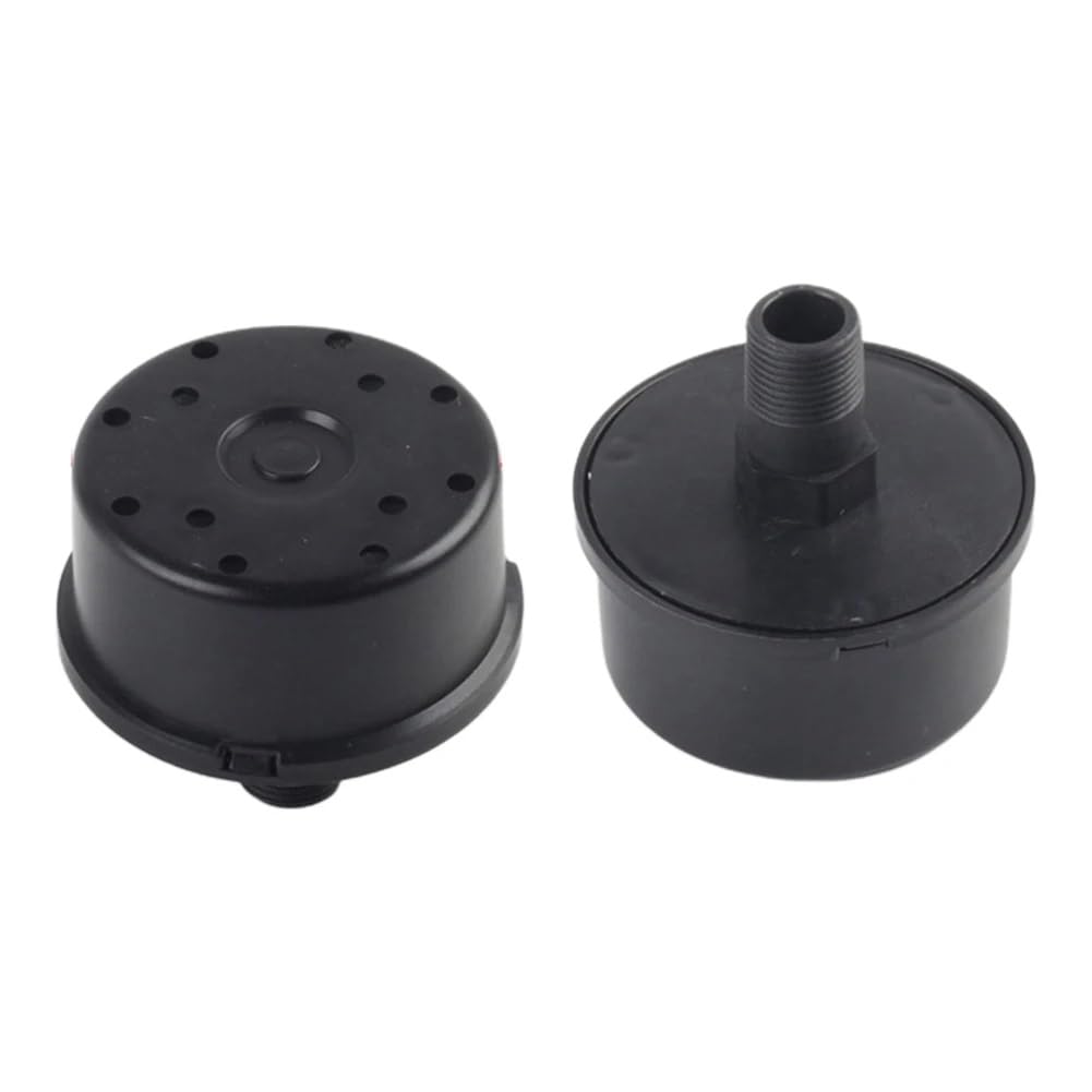 BAAQII 2Pcs 15mm Male Thread Air Compressor Intake Filter Silencer Muffler Plastic Black
