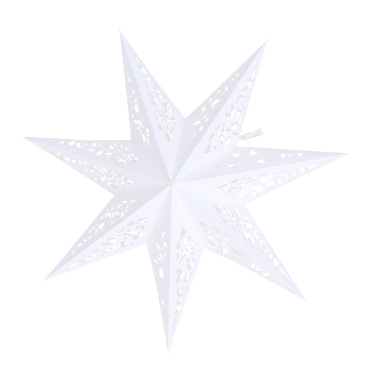 IMIKEYA White Paper Star Lantern Pendant 45cm Christmas 3D Star Light Shade Foldable Lampshades for Ceiling Lights Hanging Hollow Out Paper Lamp for Xmas Wedding Party Home Decorations
