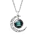 Popular Gemini Moon Star Pendant Alloy Chain Necklace for Women Girls Choker