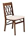 Lattice Back Folding Chair in Fruitwood Finish - Set of 2