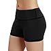 ODODOS Power Flex Yoga Short Tummy Control Workout Running Athletic Non See-Through Yoga Shorts with Hidden Pocket,Black,Medium