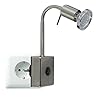 Trango SKY, LED-stekkerlamp, 2607, nachtlamp in roestvrij stalen look, incl. 1x 3000 K warm wit, led-lamp & aan/uit…