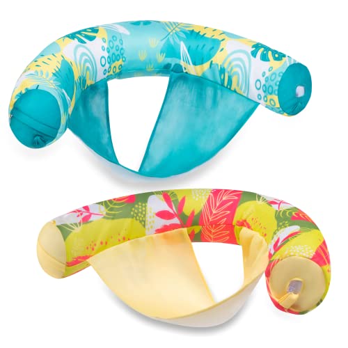 Sloosh Pool Floats Adult, 2 Pack Inflatable Noodle Chair with Sling Soft Fabric, Floating Pool Float Lounge for Summer Water Fun
