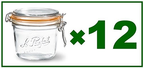 Full Case of 12 - Le Parfait French Wide Mouth Glass Canning Jars - 18 Oz Each