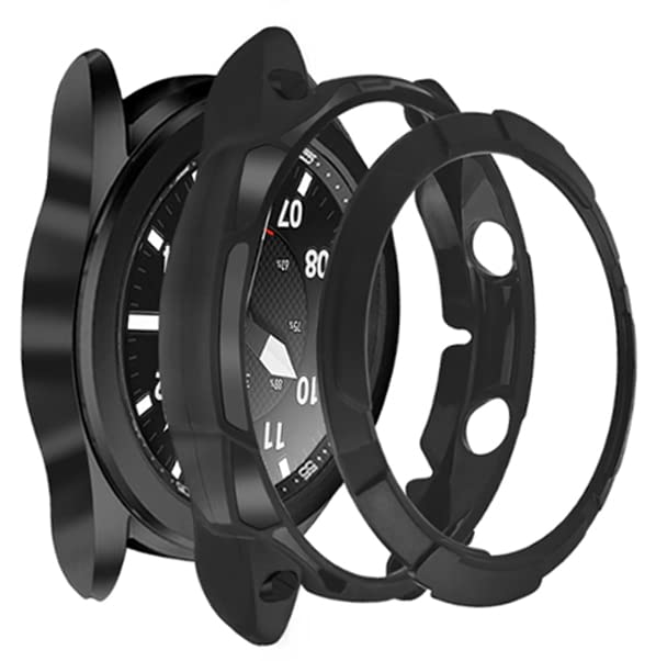 TenCloud Accessories Compatible with Samsung Galaxy Watch 3 45mm Case, Protective Case Protector Cover with Bezel Ring Loop Adhesive Cover for Galaxy Watch 3 SM-R840 Smartwatch (Black)