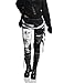 Refuse to be Usual Women's Ultra Long Tie Dye Gothic Punk Leggings Black Large