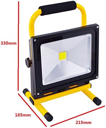 Lámpara de trabajo de foco reflector LED IP65 30 W, con batería ...