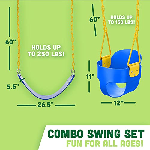 Combo Deluxe High Back Full Bucket Swing (Triangle and Chain Dip) and