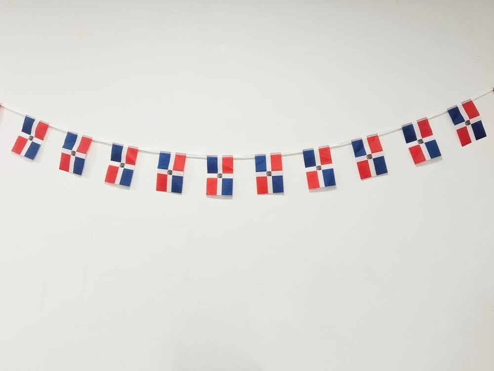 Pandiui23 Dominican Republic Flag - 40 Piece Garland, 11.4m, 21 x 14 cm (Patriotic Events, National Holidays)