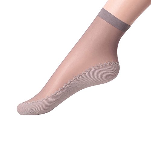 Wcysin 3 Pairs Women's Ankle High Sheer Wire Socks