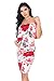 My Bump Womens Off Shoulder Maternity Dress - Ruched Ruffle Off Shoulder Baby Shower Pregnancy Dress (Made in USA) (Medium, Ivory/Red Flower)