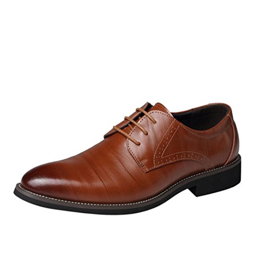 Aurorax 2018 Hot Sale! Mens Classic Leather Pointed Toe Oxford Lace Dress Shoes for Business Wedding Party (Brown, US:11)
