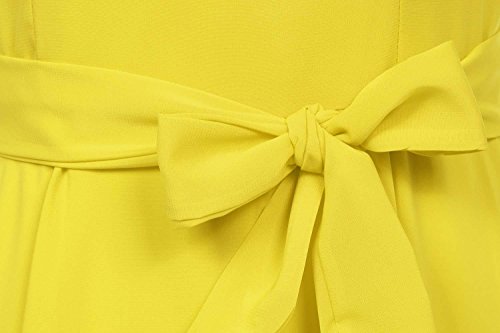 Zeagoo Damen Chiffonkleid Brautjungfernkleid Partykleid Hochzeit Kleider Festkleid mit Gürtel Einfarbig – Bild 7