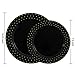 Nervure 96PCS Black with Gold Plastic Plates – Black Disposable Plastic Plates Includes 48PCS 10.25inch Dinner Plates, 48PCS 7.5inch Salad/Dessert Plates for Halloween & Parties & New Year's Day